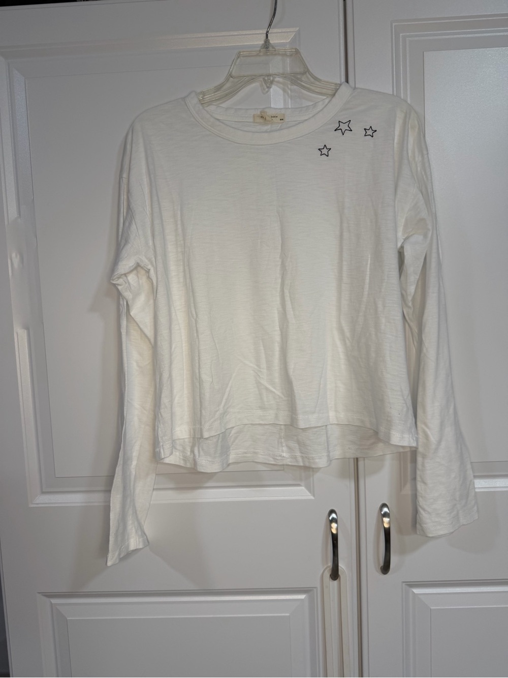 rag & bone White Long-Sleeve Tee with Star Accents